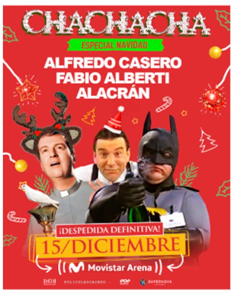 Alfredo Casero, Fabio Alberti y Alacrán llegan al Movistar Arena con CHA CHA CHA Especial Navidad