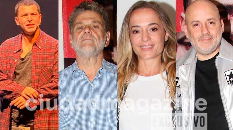 Alfredo Casero, Sabrina Carballo, José María Muscari en el estreno de Bebé Reno con Nazareno Casero (Fotos: Movilpress).