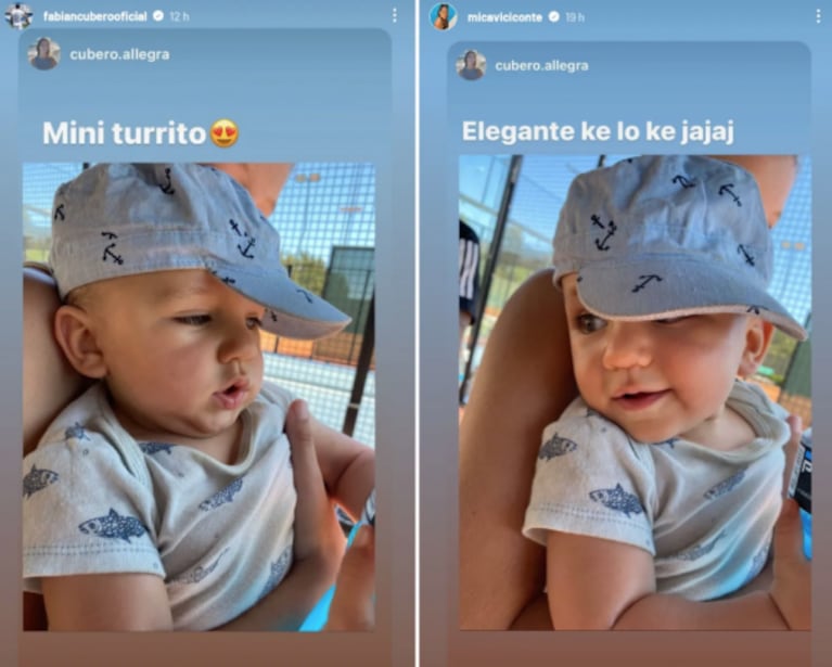 Allegra, la hija de Fabián Cubero y Nicole Neumann, comparó a Luca con L-Gante: "Mini turrito"