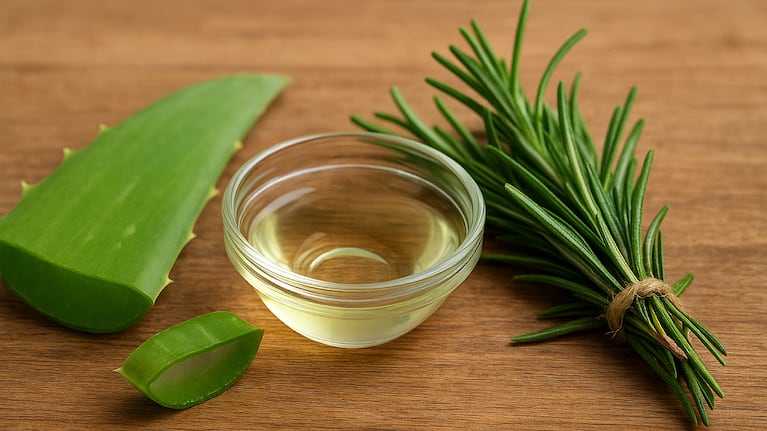 Aloe vera y romero, una combinación que genera beneficios para la salud. Foto: Imagen ilustrativa generada con ChatGPT.