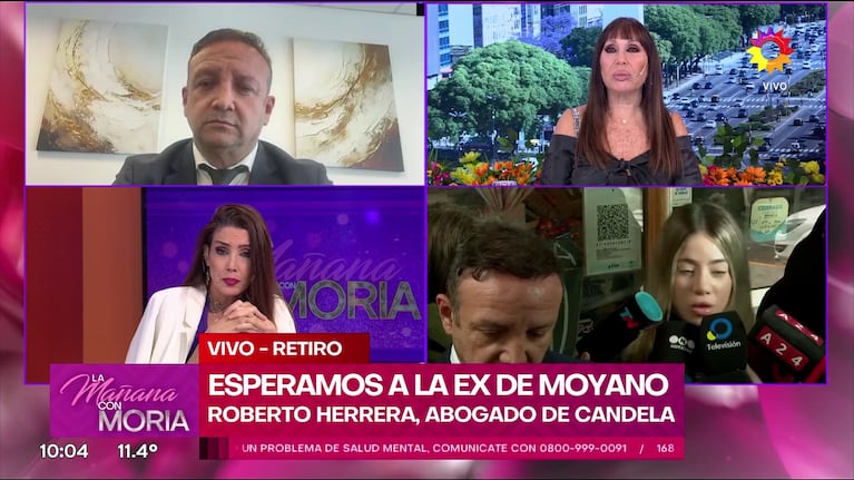 Amalia Díaz Guiñazú se cruzó con el abogado de Candela Arizaga en La Mañana con Moria (Foto: captura de eltrece).