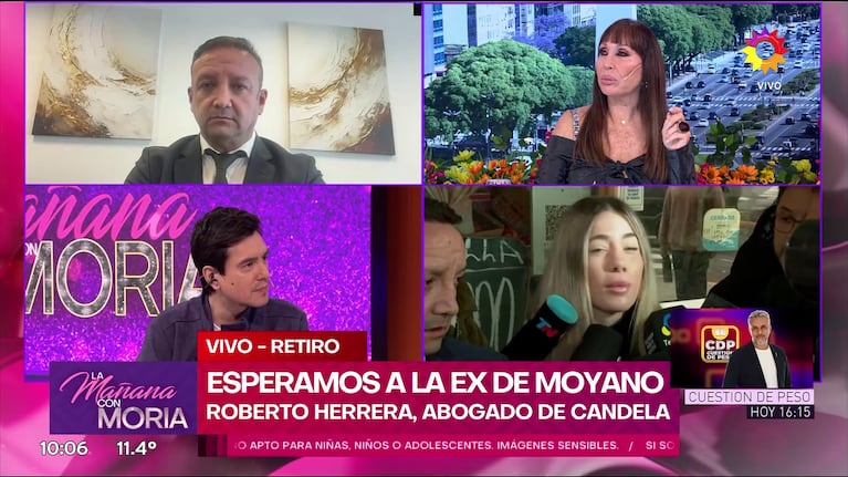 Amalia Díaz Guiñazú se cruzó con Gustavo Méndez en La Mañana con Moria (Foto: captura de eltrece).