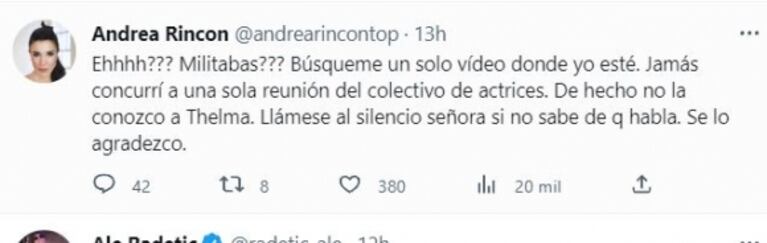 Amalia Granata cruzó a Andrea Rincón tras su defensa a Jey Mammon: "Entonces, ¿Juan Darthés se equivocó?"