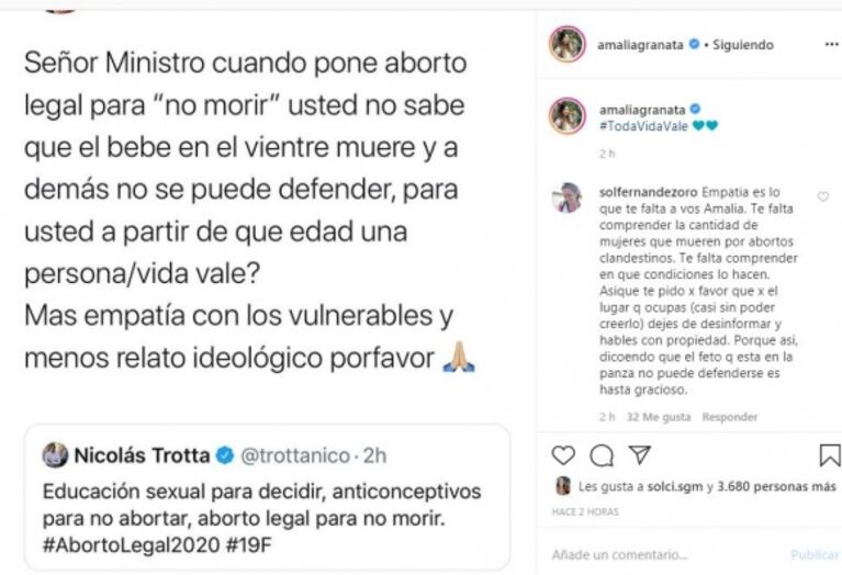Amalia Granata cruzó al Ministro de Educación en el día de la manifestación por el aborto legal: "¿A partir de qué edad una vida vale?"