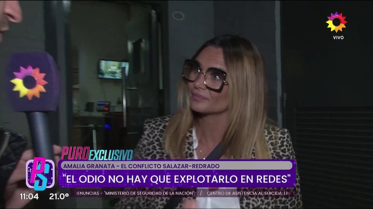 Amalia Granata en dialogo con Puro Show (Foto: captura de eltrece).