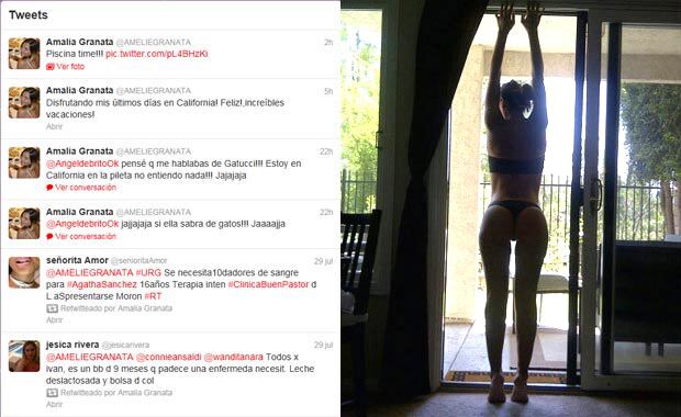Amalia Granata y su foto hot en Twitter: (Foto: @AmelieGranata)