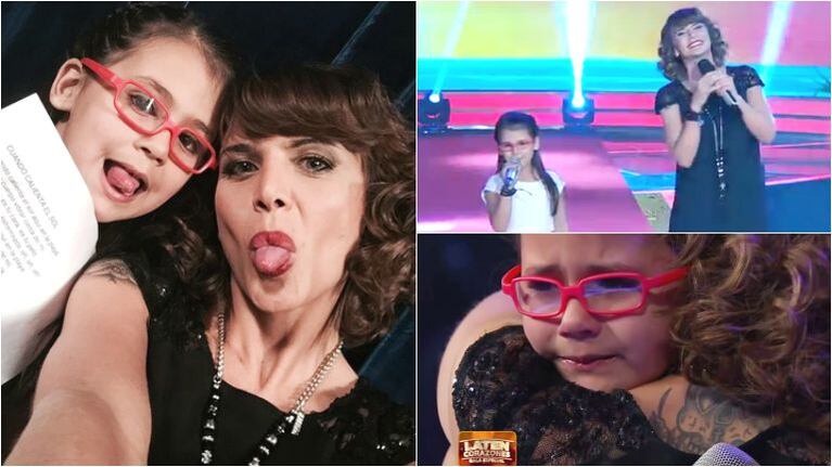 Amalia Granata y su hija cantaron en Laten corazones (Fotos: Twitter y Captura)