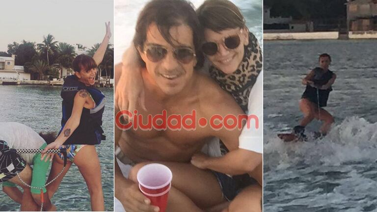 Amalia Granata y su primera foto junto a su nuevo novio, Leonardo Squarzon, exmarido de Soledad Solaro. Fotos: Ciudad.com, Twitter e Instagram