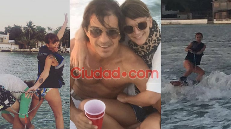 Amalia Granata y su primera foto junto a su nuevo novio, Leonardo Squarzon, exmarido de Soledad Solaro. Fotos: Ciudad.com, Twitter e Instagram