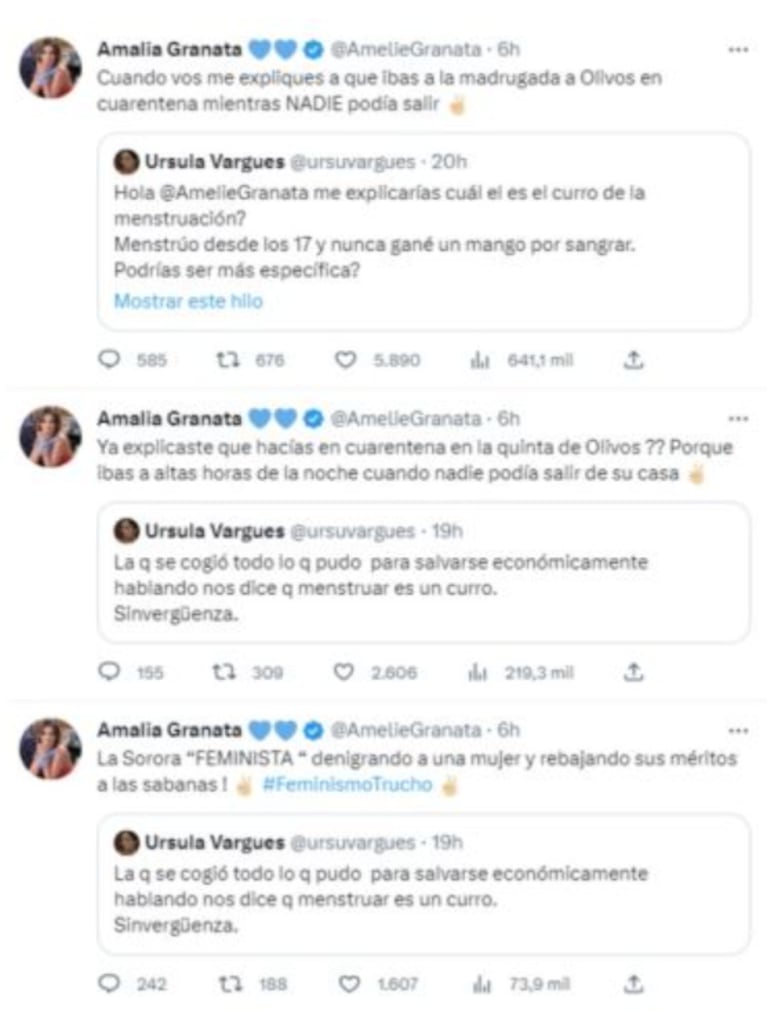 Amalia Granata y Úrsula Vargues se sacaron chispas: "Sinvergüenza"