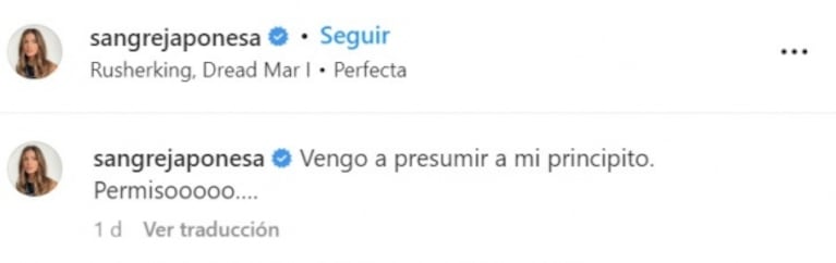 Amancio Vicuña debutó como modelo y la China Suárez reaccionó con emoción