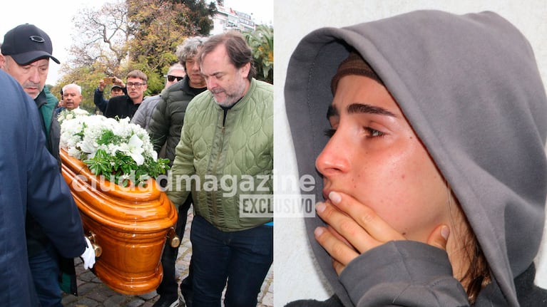 Ámbar De Benedictis se quebró en el entierro de su abuelo, Piero. (Foto: Movilpress)