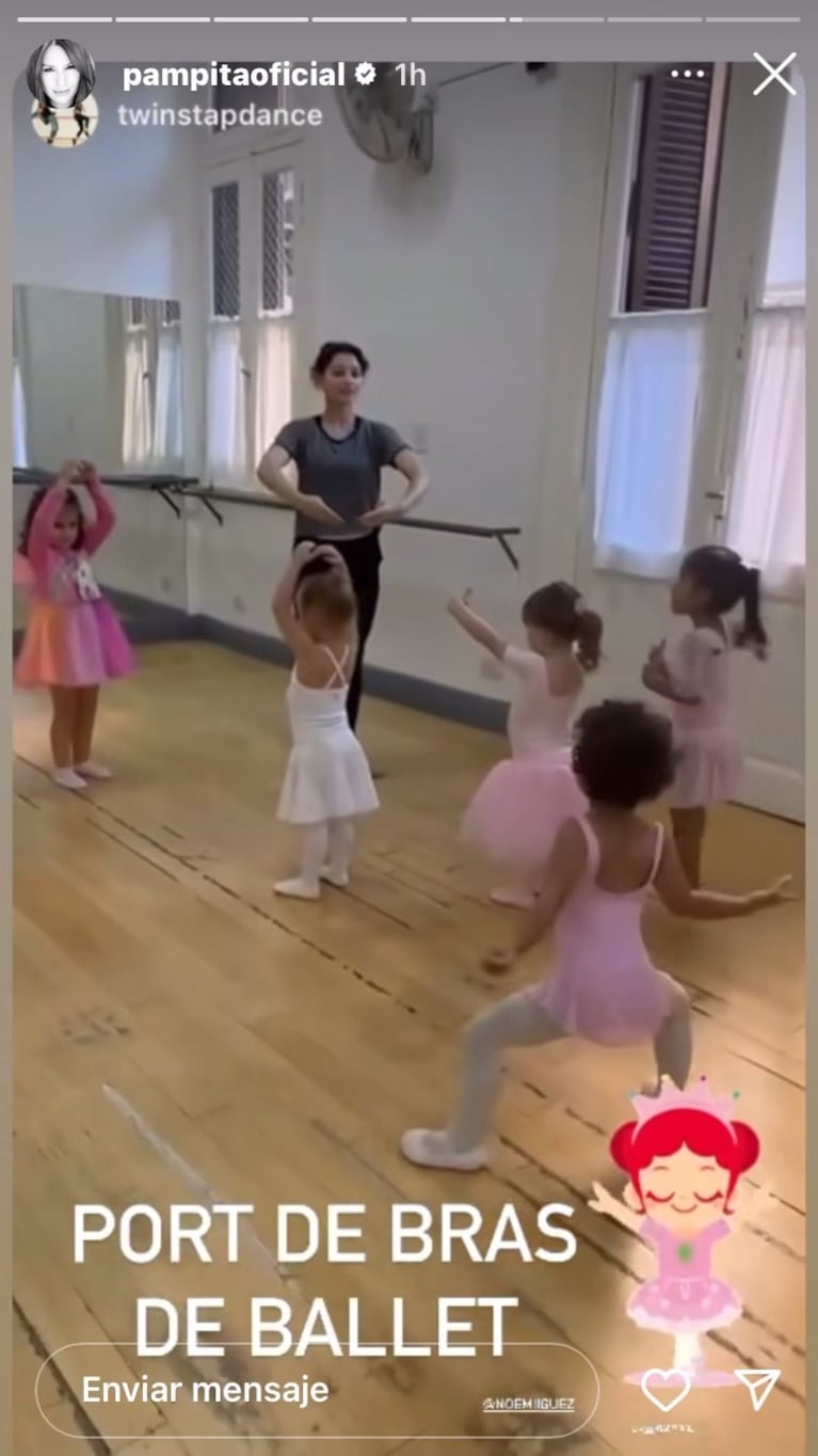 Ana García Moritán en su clase de baile (Foto: captura de Instagram de Pampita).