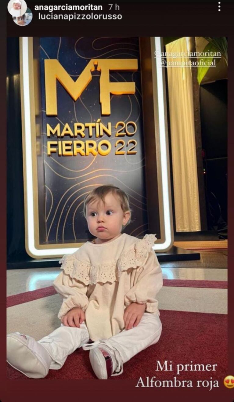 Ana García Moritán, la hija de Pampita,  enterneció a todos en los Martín Fierro: sus fotos más dulces en el backstage