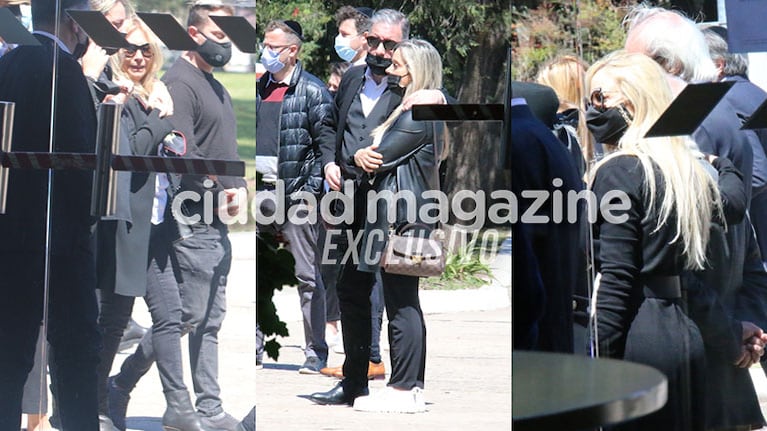 Ana Rosenfeld y sus seres queridos en el sepelio de su marido, Marcelo Frydlewski (Fotos: Movilpress).