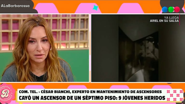 Analía Franchín contó la trágica muerte de su gata en un ascensor (Captura de Telefe, A la Barbarossa)