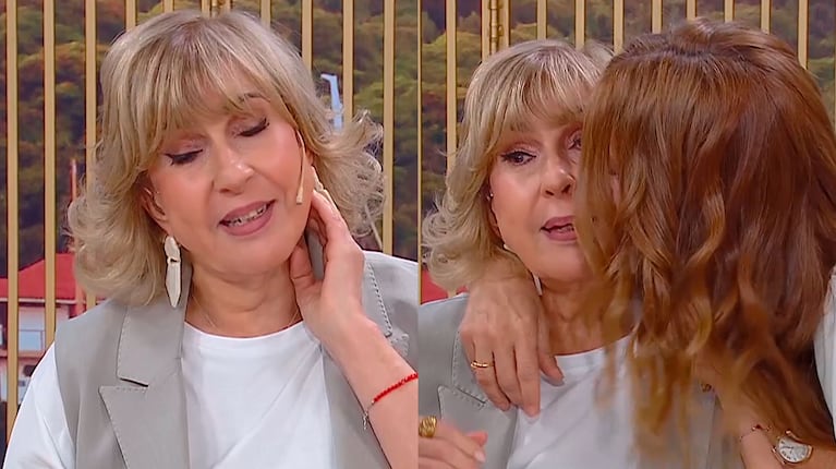 Analía Franchín golpeó a Georgina Barbarossa en vivo y reaccionó indignada (Captura de Telefe, A la Barbarossa)