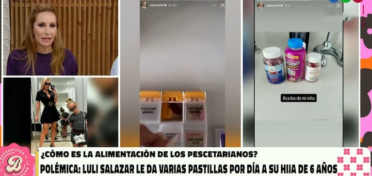 Analía Franchín opinó de la restrictiva alimentación de la hija de Luciana Salazar y del cóctel de pastillas