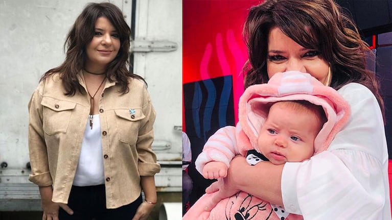 Andrea adora a Juana, la bebita de Mariana Brey.