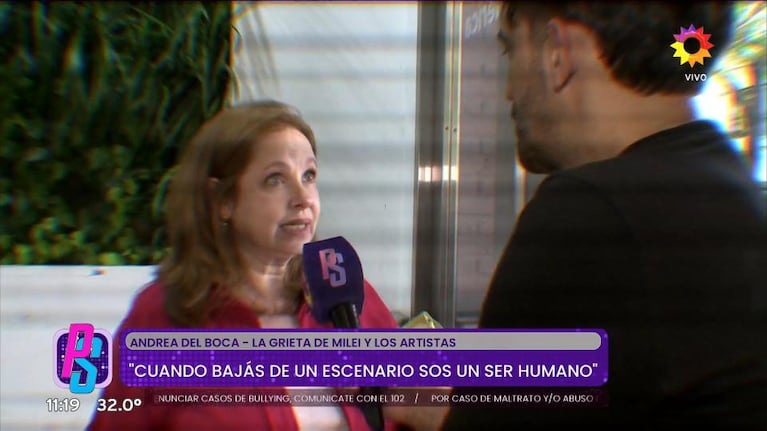 Andrea del Boca. Fuente: Captura Puro Show