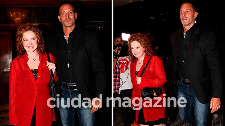 Andrea del Boca, muy cerca de su abogado en la noche porteña (Foto: Movilpress)