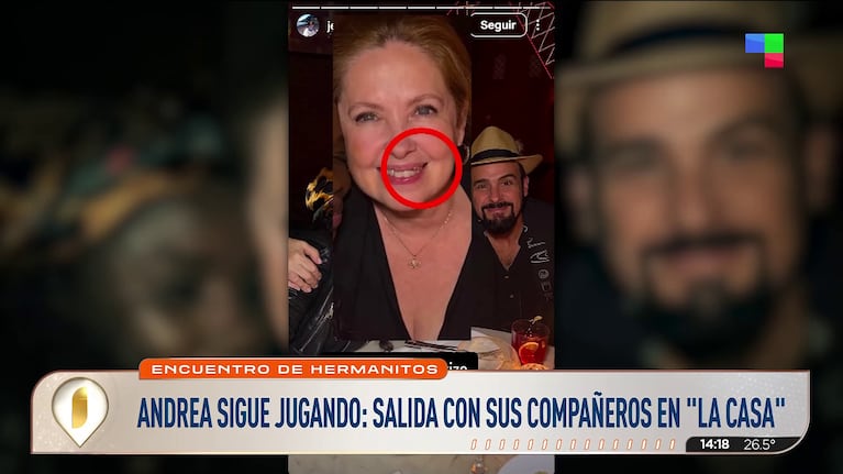 Andrea del Boca reapareció tras su caída en Gran Hermano (Foto: captura de América).