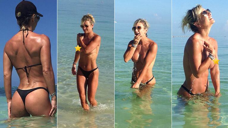 Andrea Ghidone, súper sexy en Miami: se animó al topless en la playa