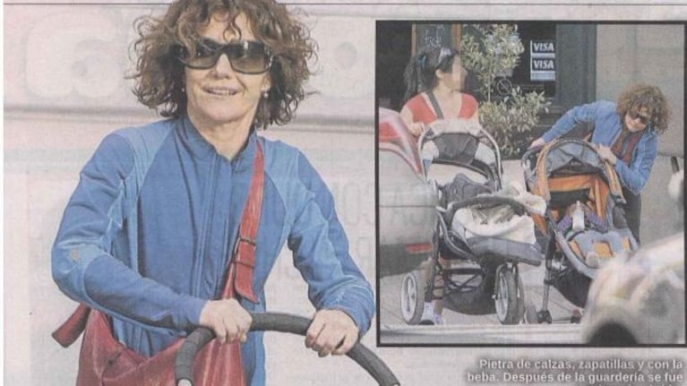 Andrea Pietra pasea a su hija por Palermo (Foto: diario Libre)