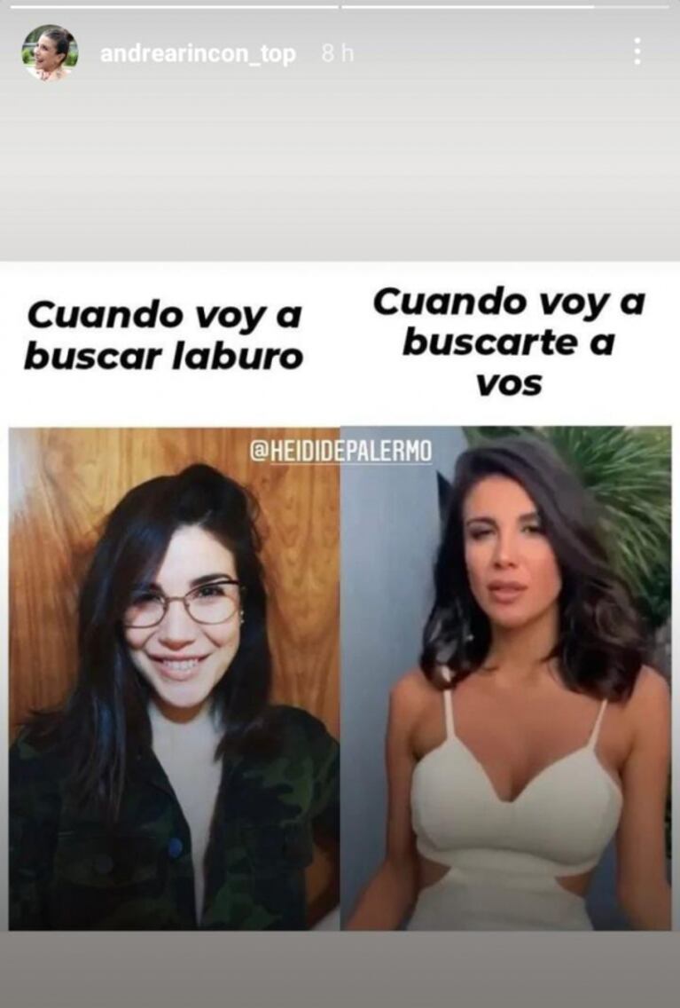 Andrea Rincón compartió un divertido meme con su imagen que es viral en las redes