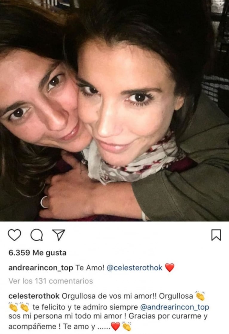 Andrea Rincón, ¿de novia con una productora de ShowMatch?: el mensaje súper romántico de Celeste Roth a la actriz 