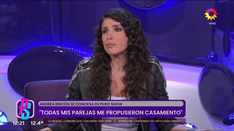 Andrea Rincón en Puro Show (Foto: captura de eltrece).