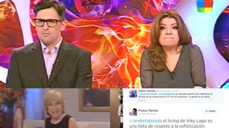 Andrea Taboada y Franco Torchia se pelearon en vivo en Twitter. (Fotos: Captura de TV y Twitter)