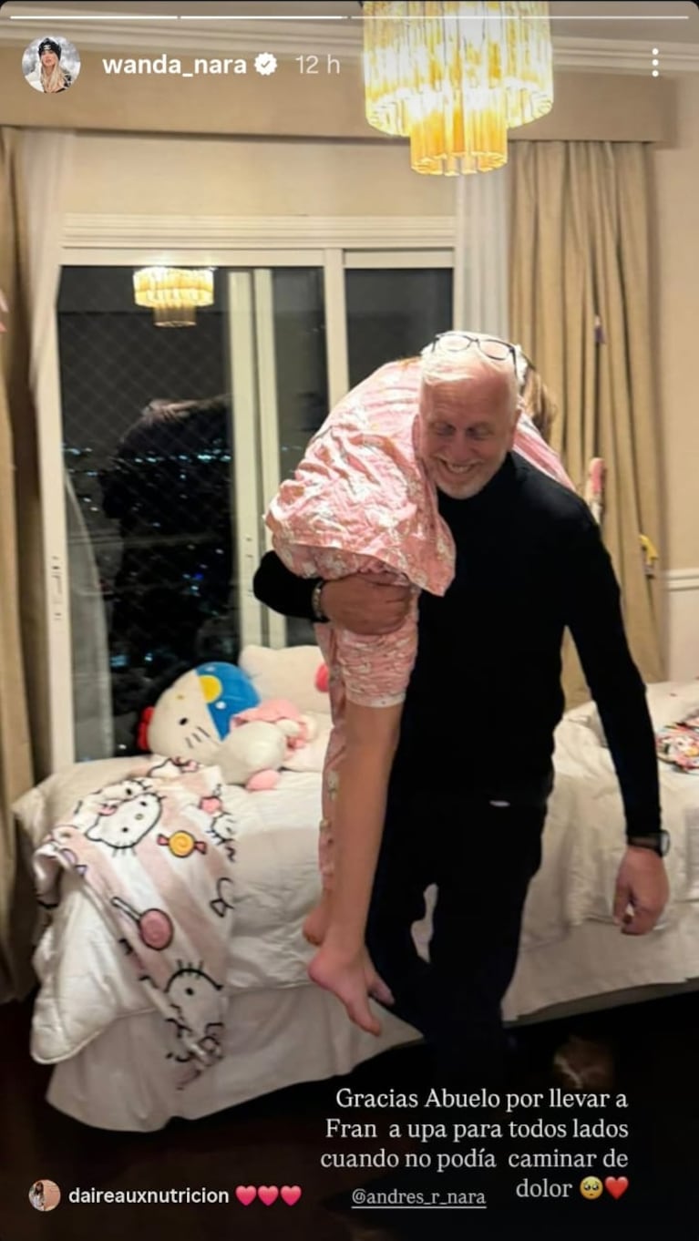 Andrés Nara con su nieta (Foto: captura de Instagram/@wanda_nara).