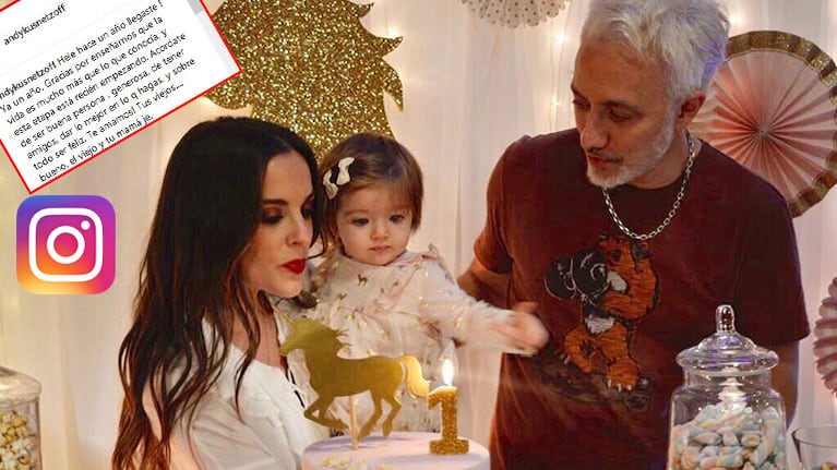 Andy Kusnetzoff festejó el primer cumpleaños de Helena, su hija. (Foto: Instagram)
