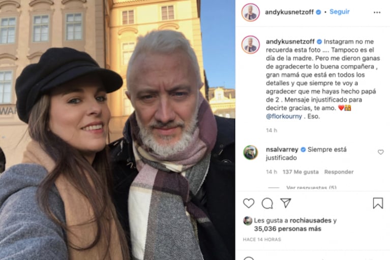 Andy Kusnetzoff le dedicó a su pareja un profundo mensaje: "Siempre voy a agradecerte que me hayas hecho papá"