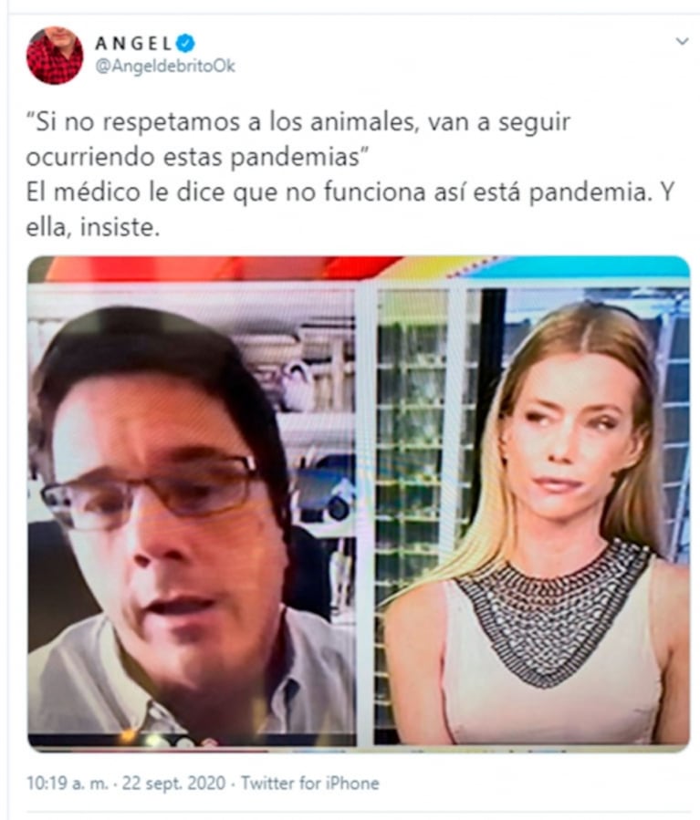 Ángel de Brito, a puro sarcasmo contra Nicole Neumann por la pandemia: "Ella insiste"