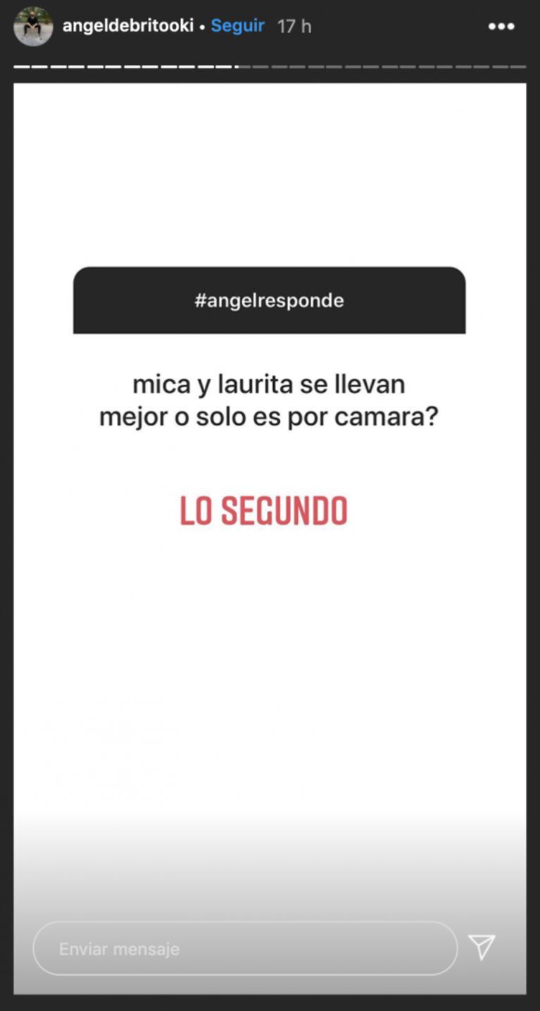 Ángel de Brito blanqueó cómo es la relación de Mica Viciconte y Laurita Fernández cuando se apaga la cámara