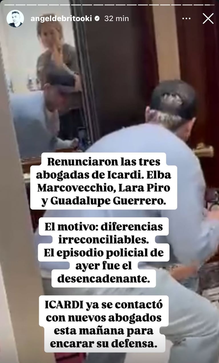 Ángel de Brito confirmó la renuncia de las abogadas de Mauro Icardi tras el escándalo (Foto: captura de Instagram/@angeldebritooki).