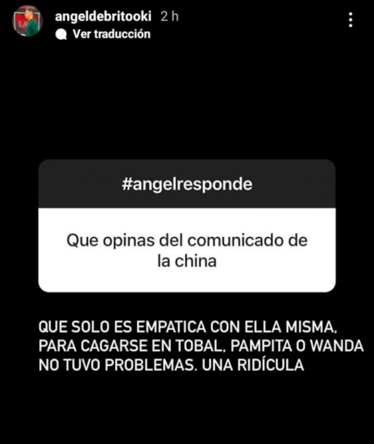 Ángel de Brito cuestionó con todo a China Suárez: "Una ridícula, solo es empática con ella misma"