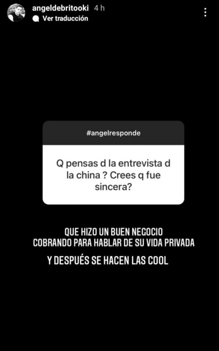 Ángel de Brito definió re picante la entrevista de Fantino a China Suárez: "Después se hacen las cool"