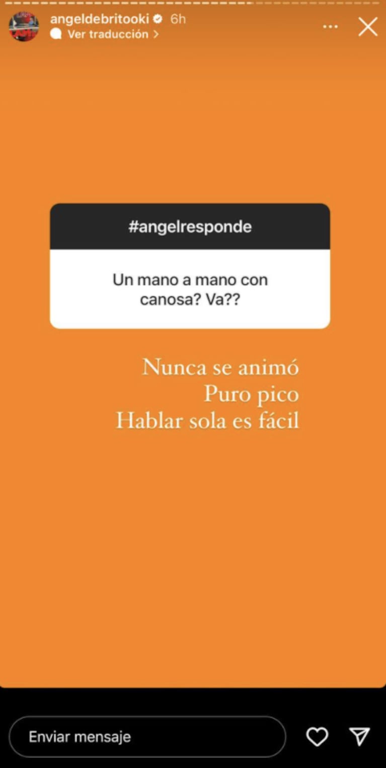 Ángel de Brito desafió a Viviana Canosa con un mano a mano: "Puro pico"