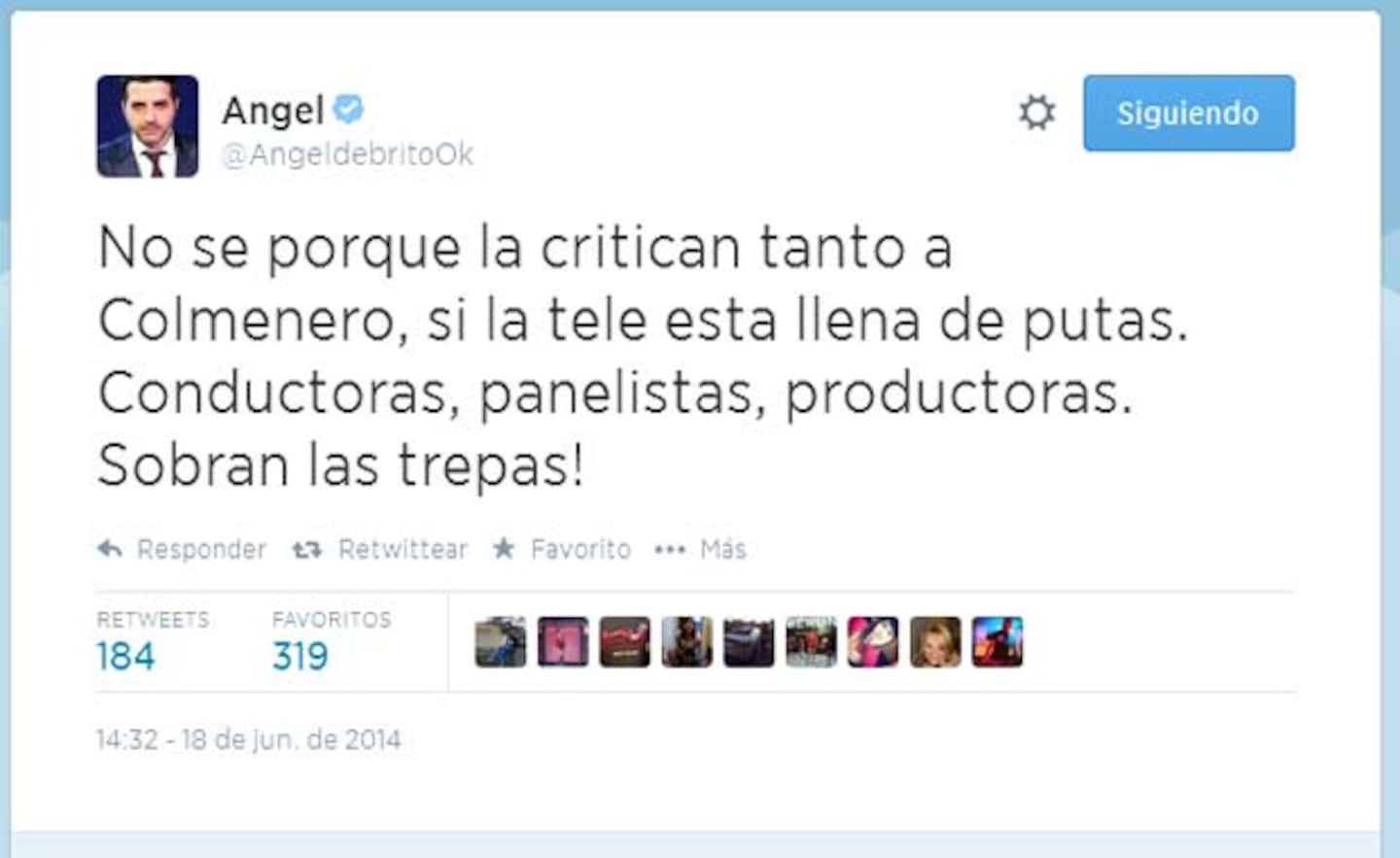 Angel de Brito explotó en Twitter. (Foto: Web)