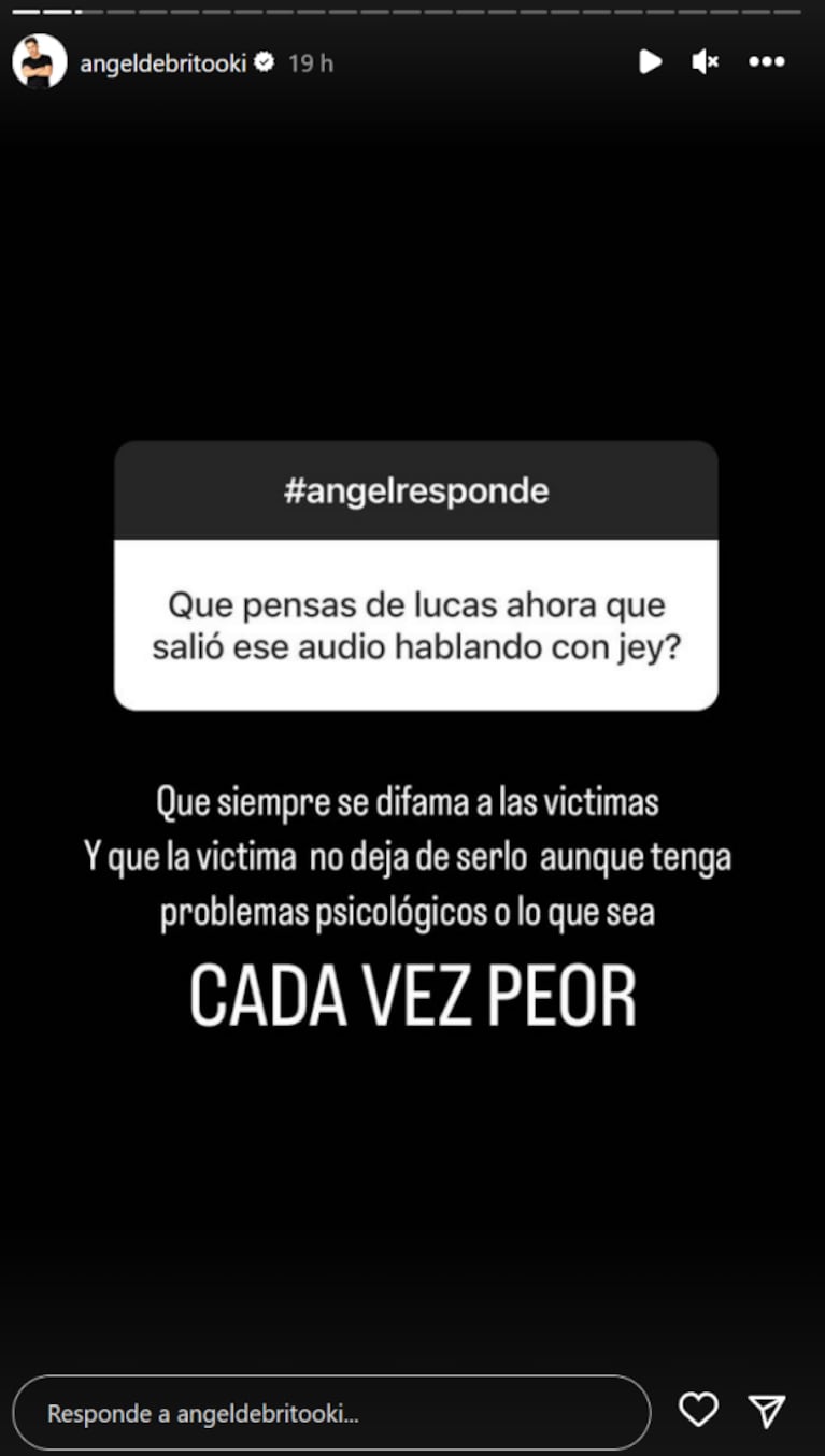 Ángel de Brito hizo una contundente aclaración sobre el audio de Lucas Benvenuto a Jey Mammon: "Cada vez peor"