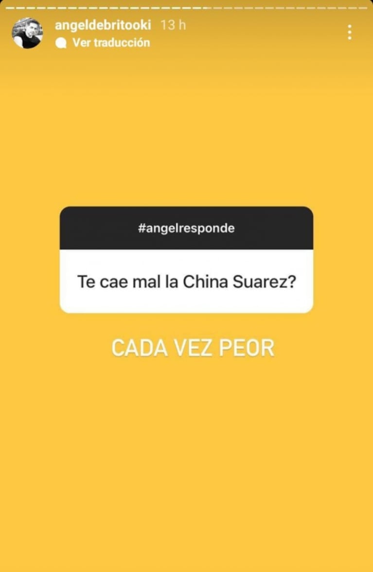 Ángel de Brito, letal sobre cómo le cae la China Suárez tras el escándalo con Wanda Nara: "Cada vez peor"