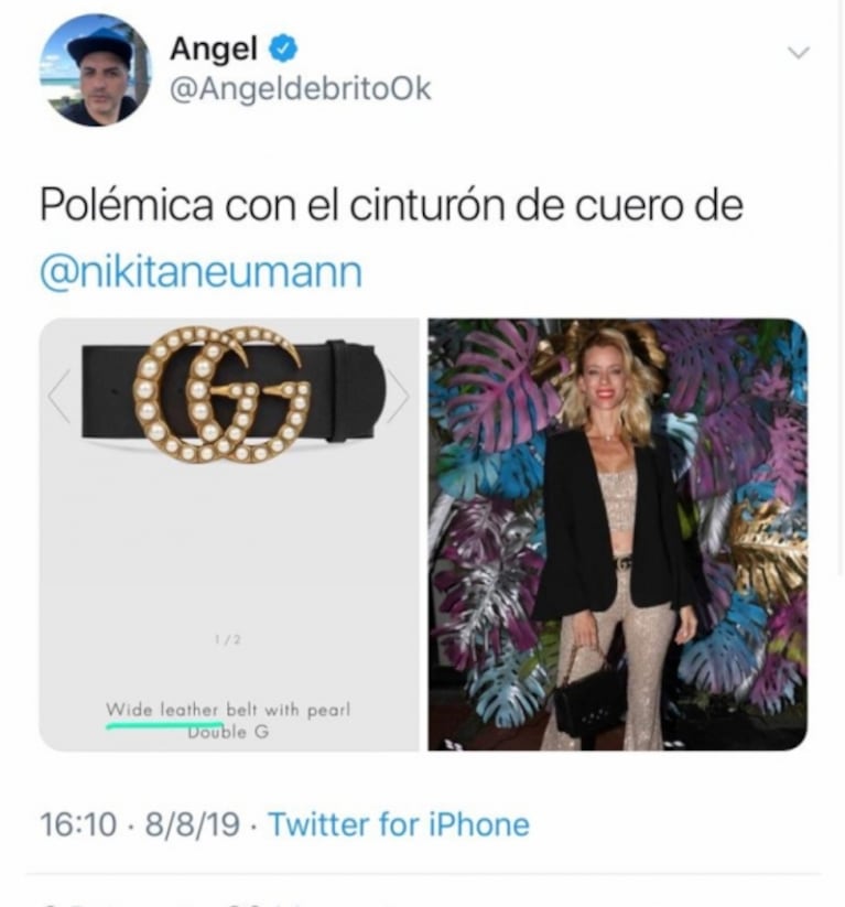 Ángel de Brito mandó al frente a Nicole Neumann usando un cinturón de cuero