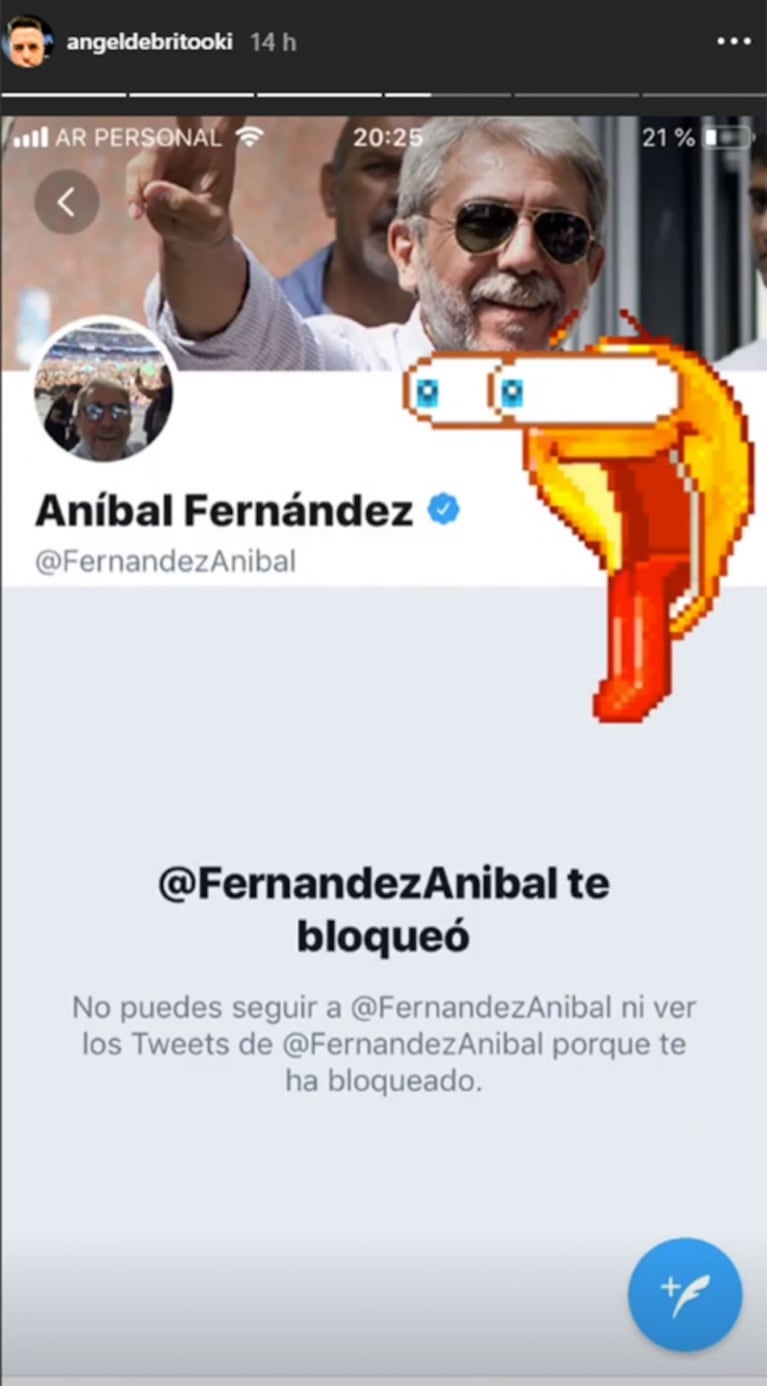 Ángel de Brito mostró los cuatro famosos que lo tienen bloqueado en Twitter: ¡descubrilos!