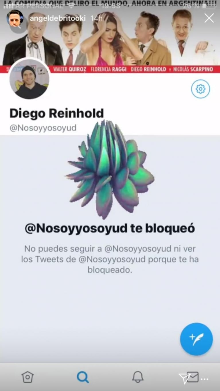 Ángel de Brito mostró los cuatro famosos que lo tienen bloqueado en Twitter: ¡descubrilos!