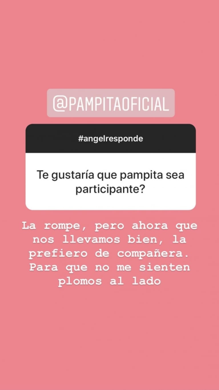 Ángel de Brito no quiere que Pampita sea participante del Bailando: "Para que no me sienten plomos al lado"
