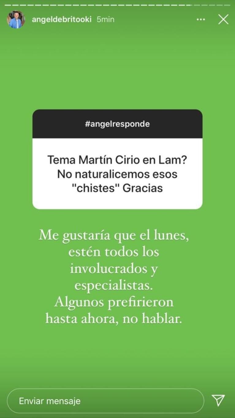 Ángel de Brito opinó tras los repudiables dichos de Martín Cirio: "Un horror; es apología de la pedofilia"