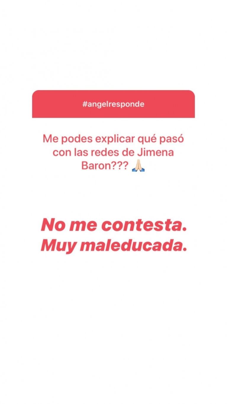 Ángel de Brito, picante con Jimena Barón tras cerrar sus cuentas en las redes: "No me contesta, muy maleducada"